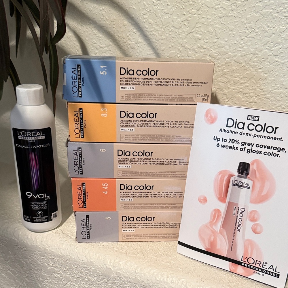 L'Oreal Dia Color Hair Kit with 5 colors and processing solution
